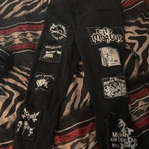 Rap/ black metal homemade patch pants. I made these myself